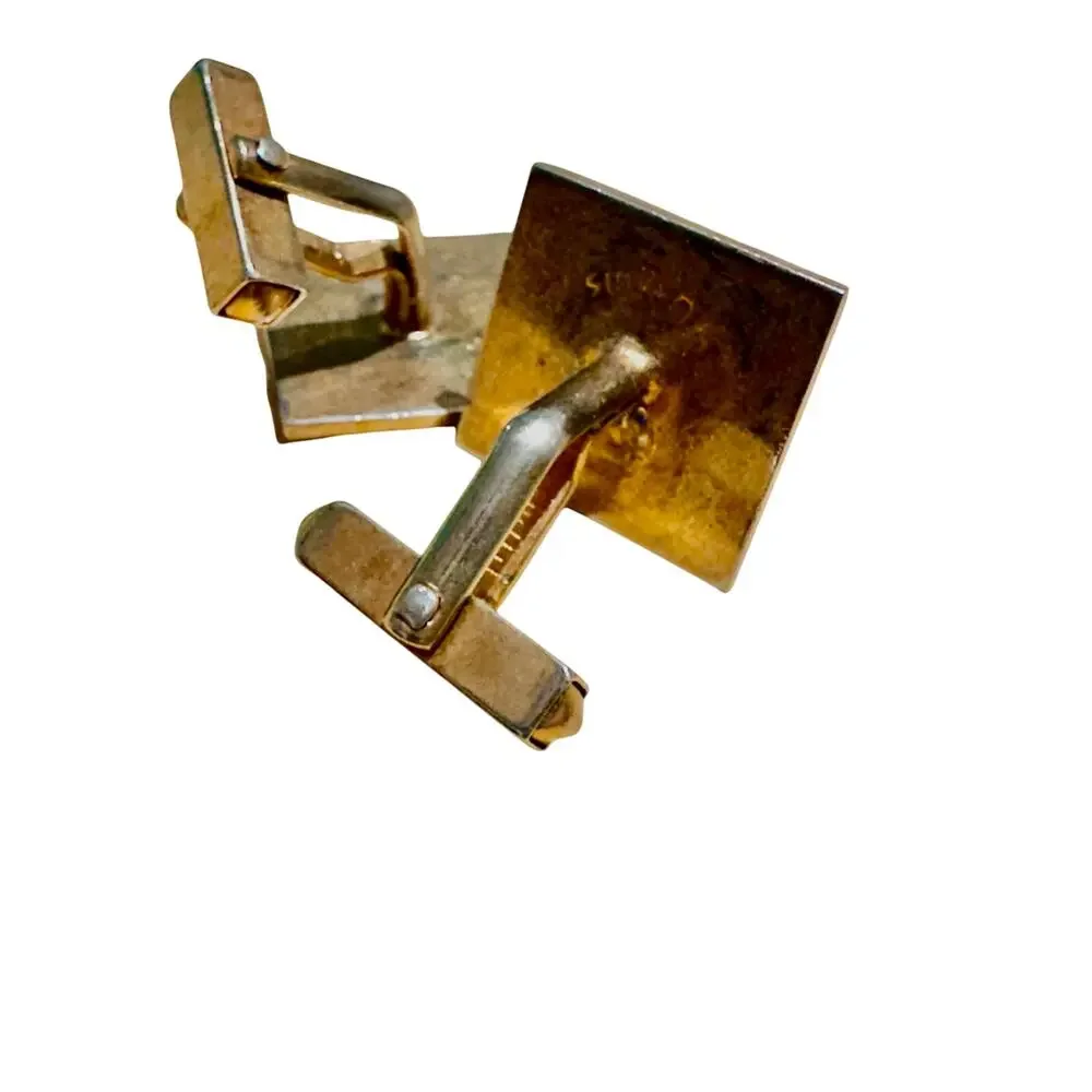 Vintage Swank Gold and Silver Square Cuff Links